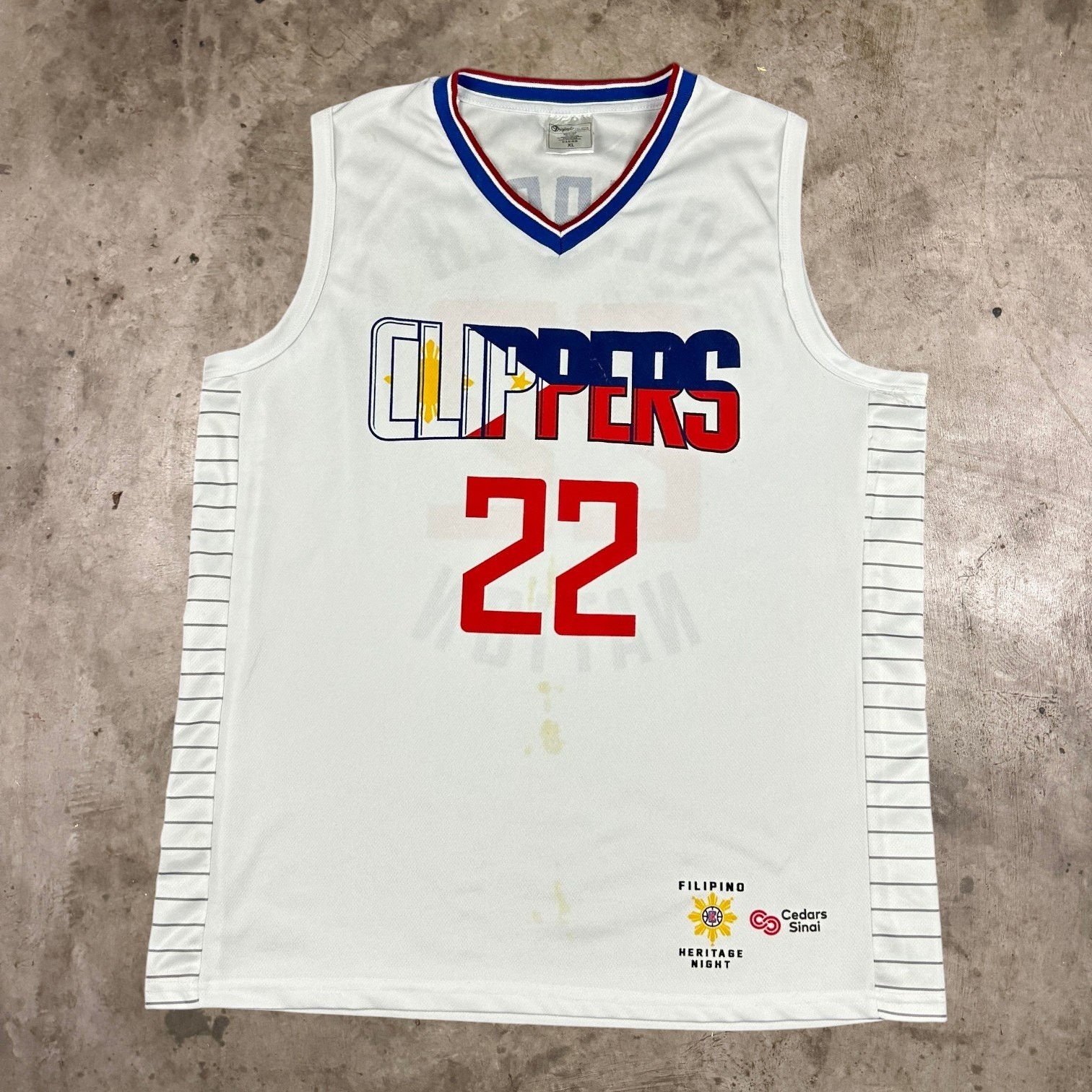 Los Angeles Clippers Jersey #22 Filipino Heritage Tank Top White Mens Size XL