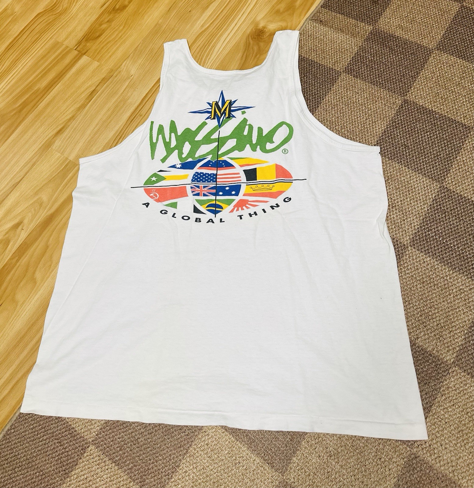 MOSSIMO OG Vintage 1990s A Global Thing Flag Cotton Tank Top Size L