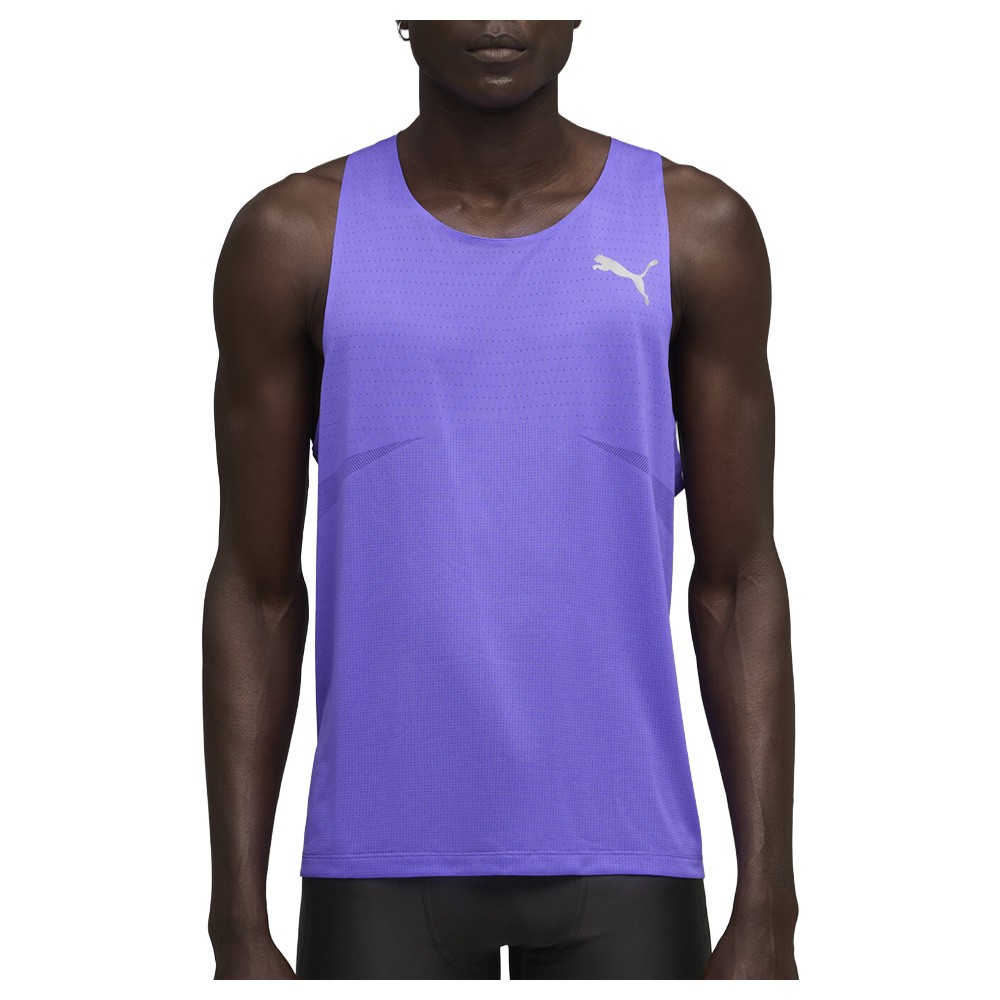 PUMA Raceday Ultraspun Running Crew Neck Athletic Tank Top Mens Purple Casual A