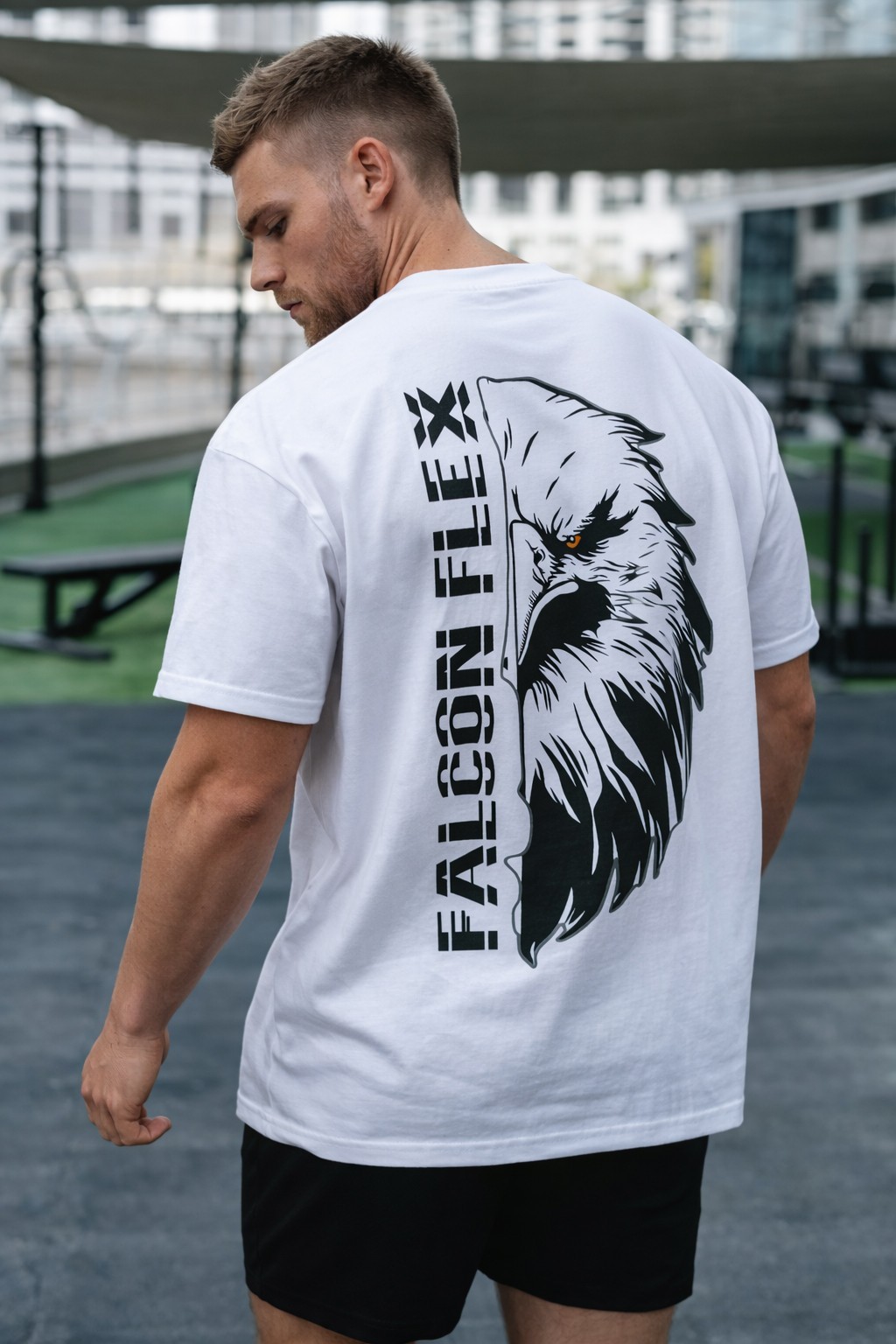 Men’s Heavyweight Eagle Workout Cotton Oversized Printed Tshirt For Gym Casual