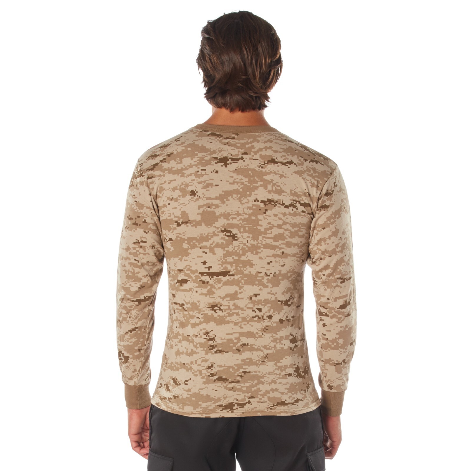 Desert Digital Camouflage Long Sleeve Tee Shirt Mens Camo Cotton T-Shirt