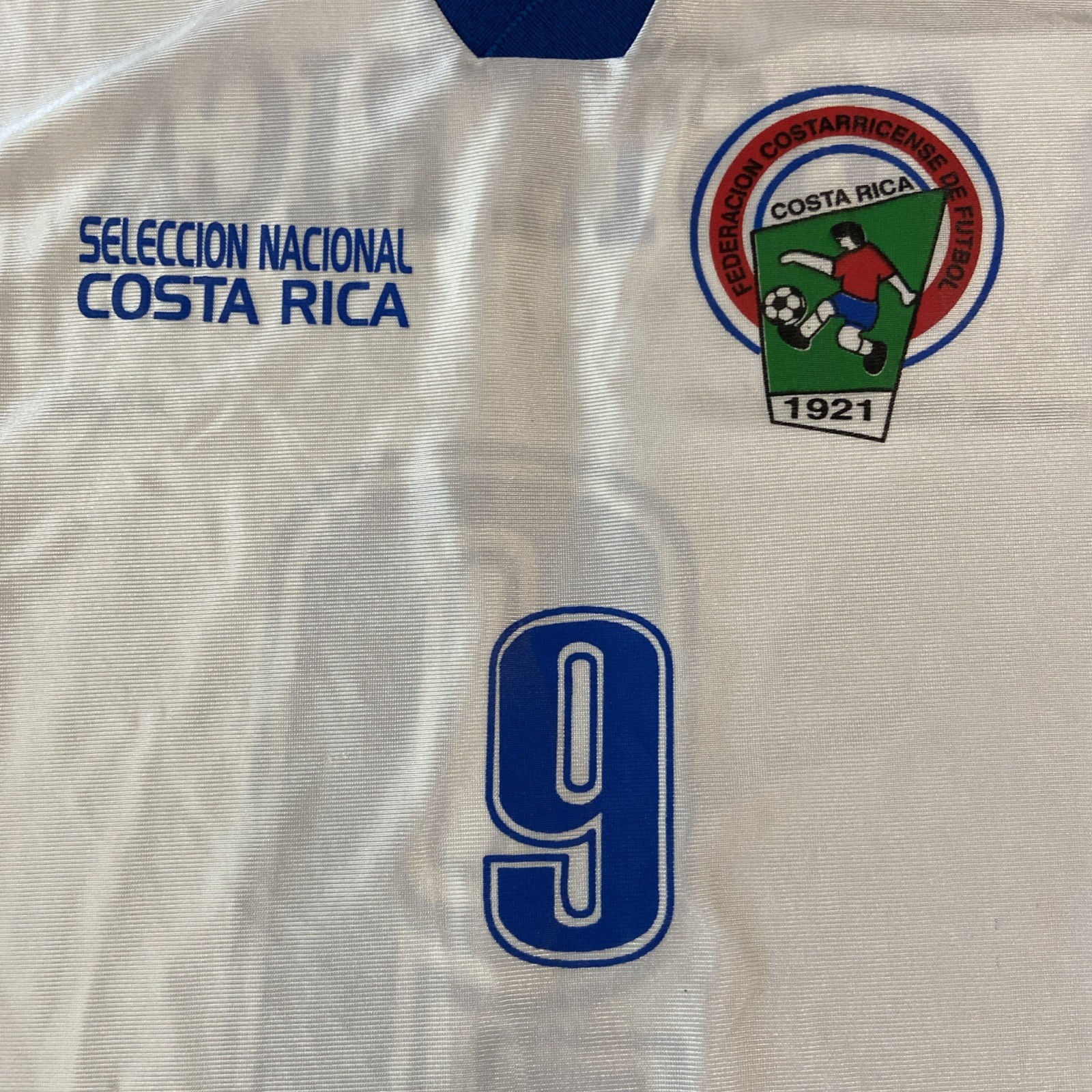 Vintage Collared Costa Rica National Team Jersey Blue White Size XL