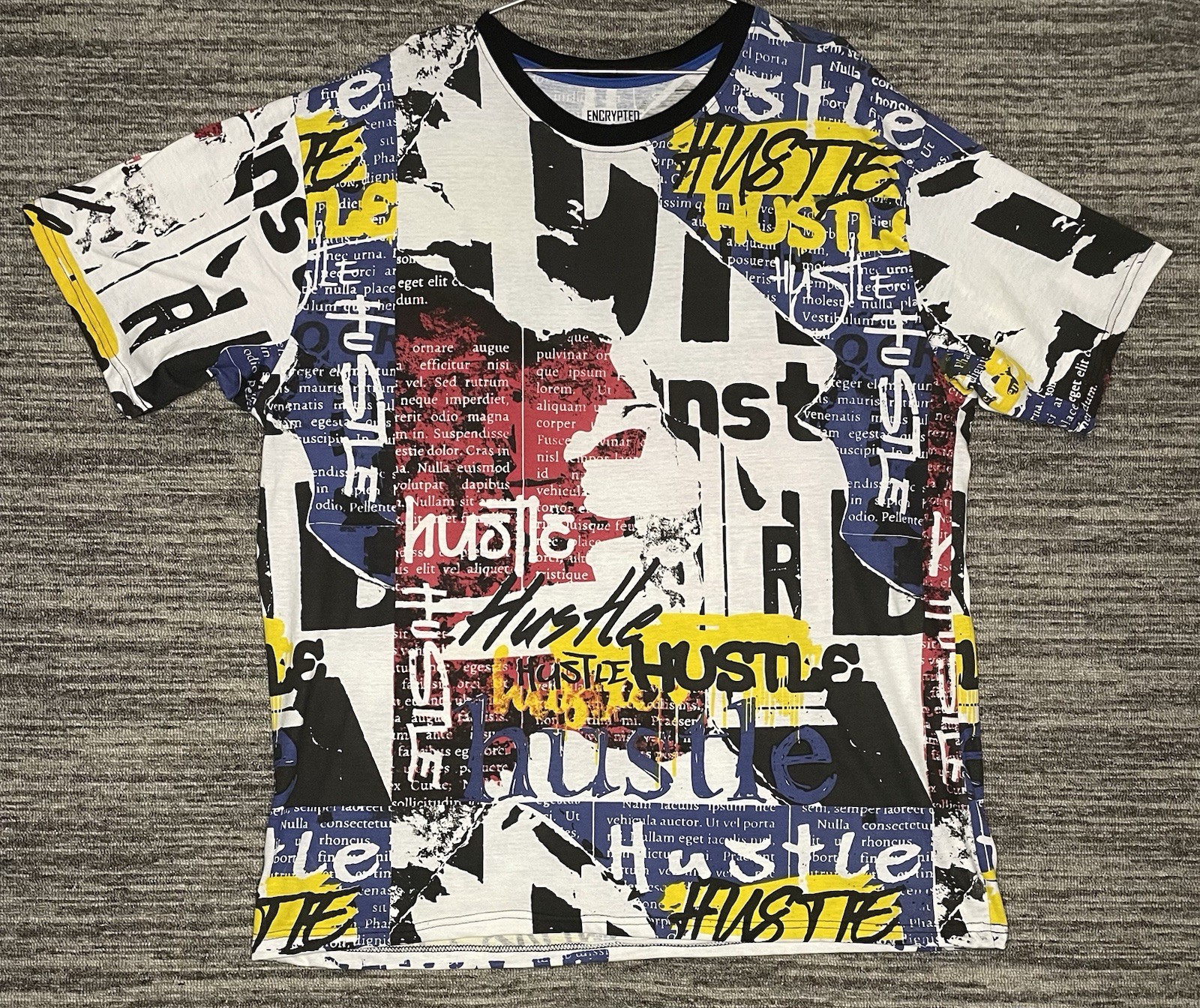 NWT Encrypted AOP Graphic T- Shirt Multicolor Men’s Size 5XL (4xl) Runs Tight