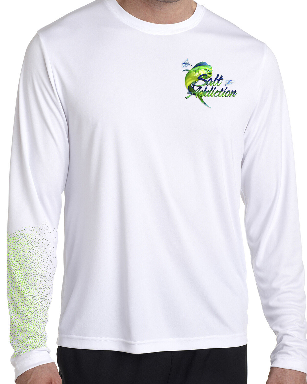 Salt Addiction t shirt long sleeve performance microfiber fishing 50+ Mahi