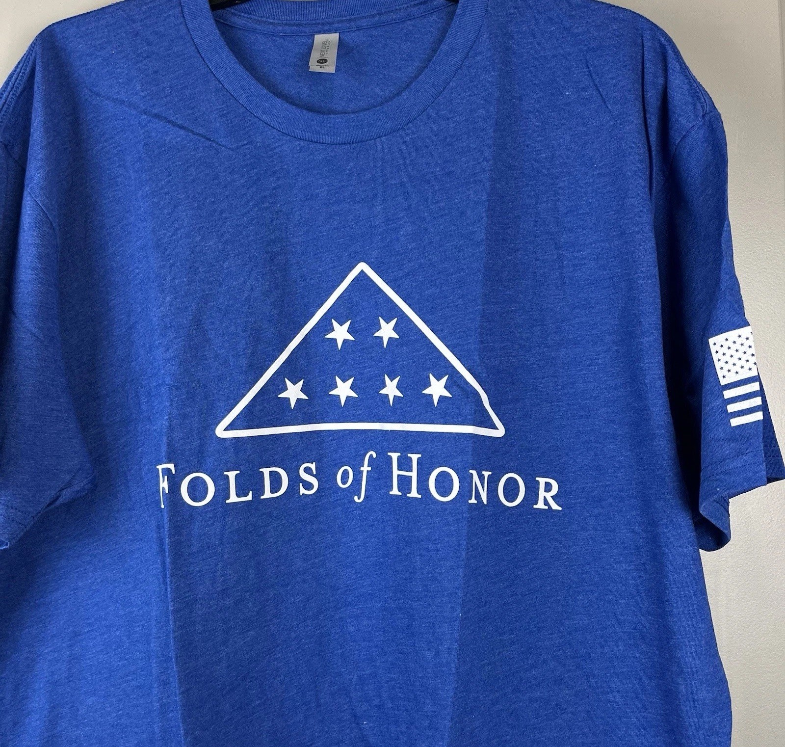 Folds Of Honor Short Sleeve Shirt Mens XL Blue White Logo USA Graphic NEW