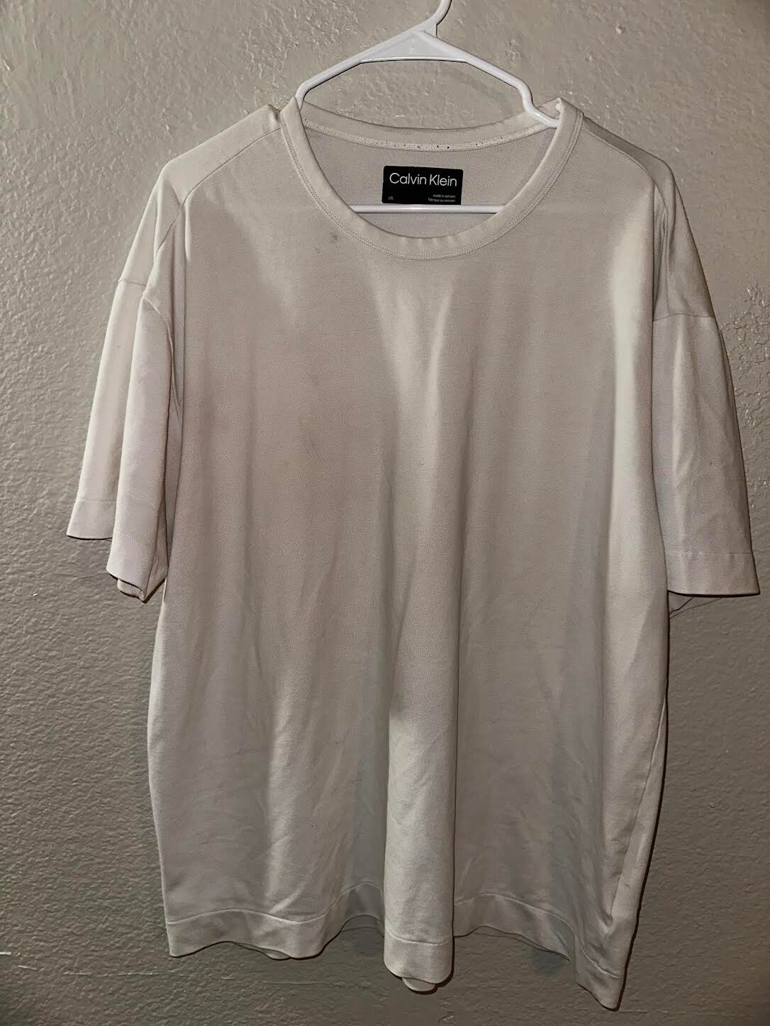 Calvin Klein Men’s White Blend T-Shirt Size Large Preppy Casual Style
