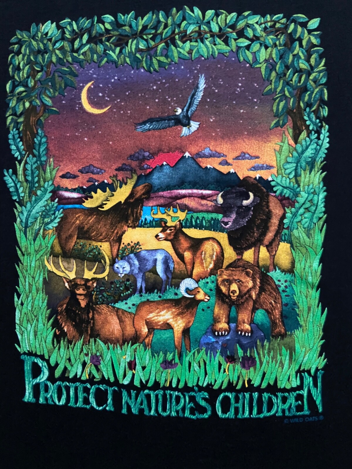Vintage Men’s~Women T-Shirt PROTECT NATURE’S CHILDREN by Wild Oats Size XL