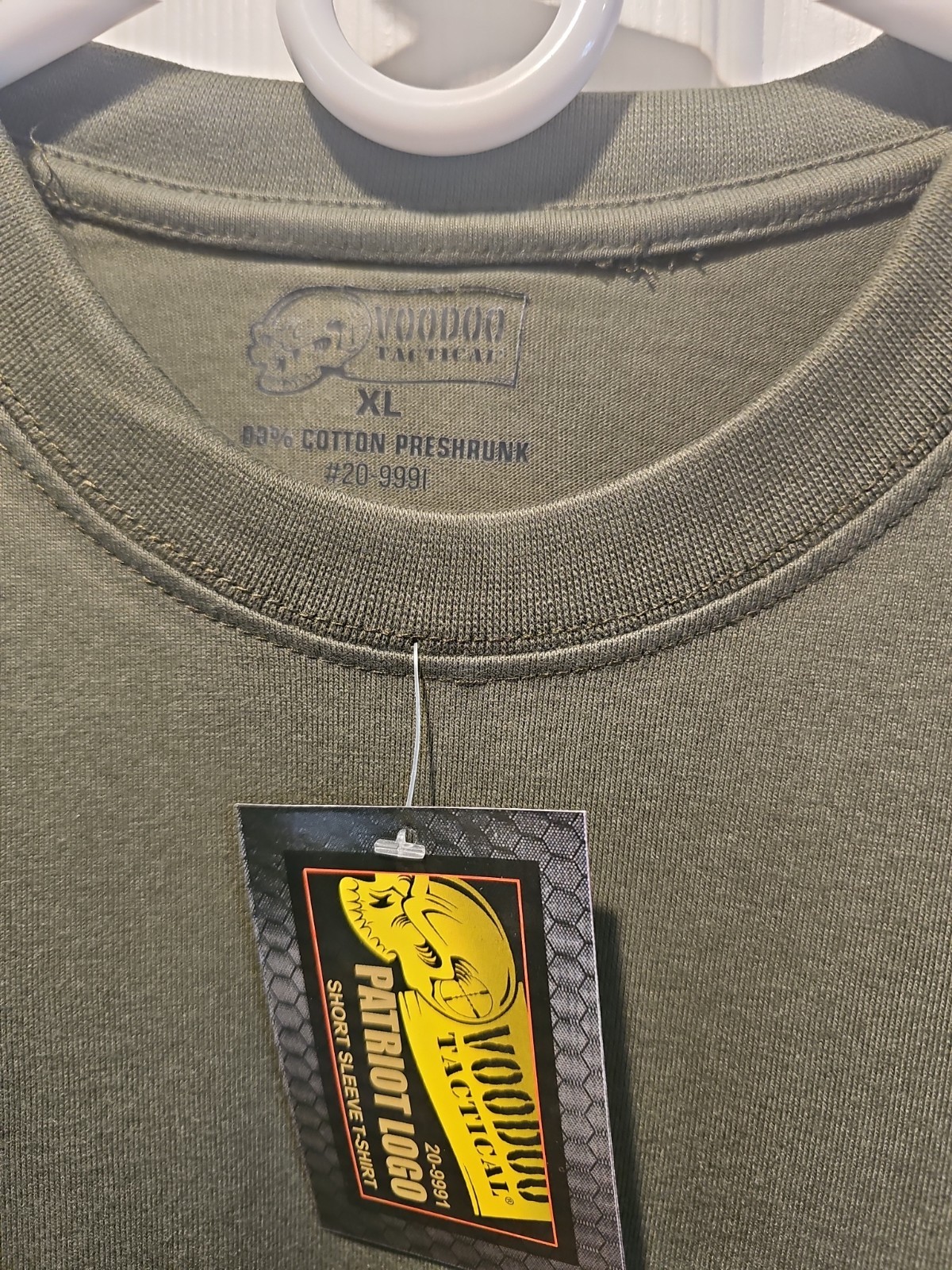 Voodoo Tactical T-Shirt Men’s XL Od Green Patriotic Ribbon Logo Cotton