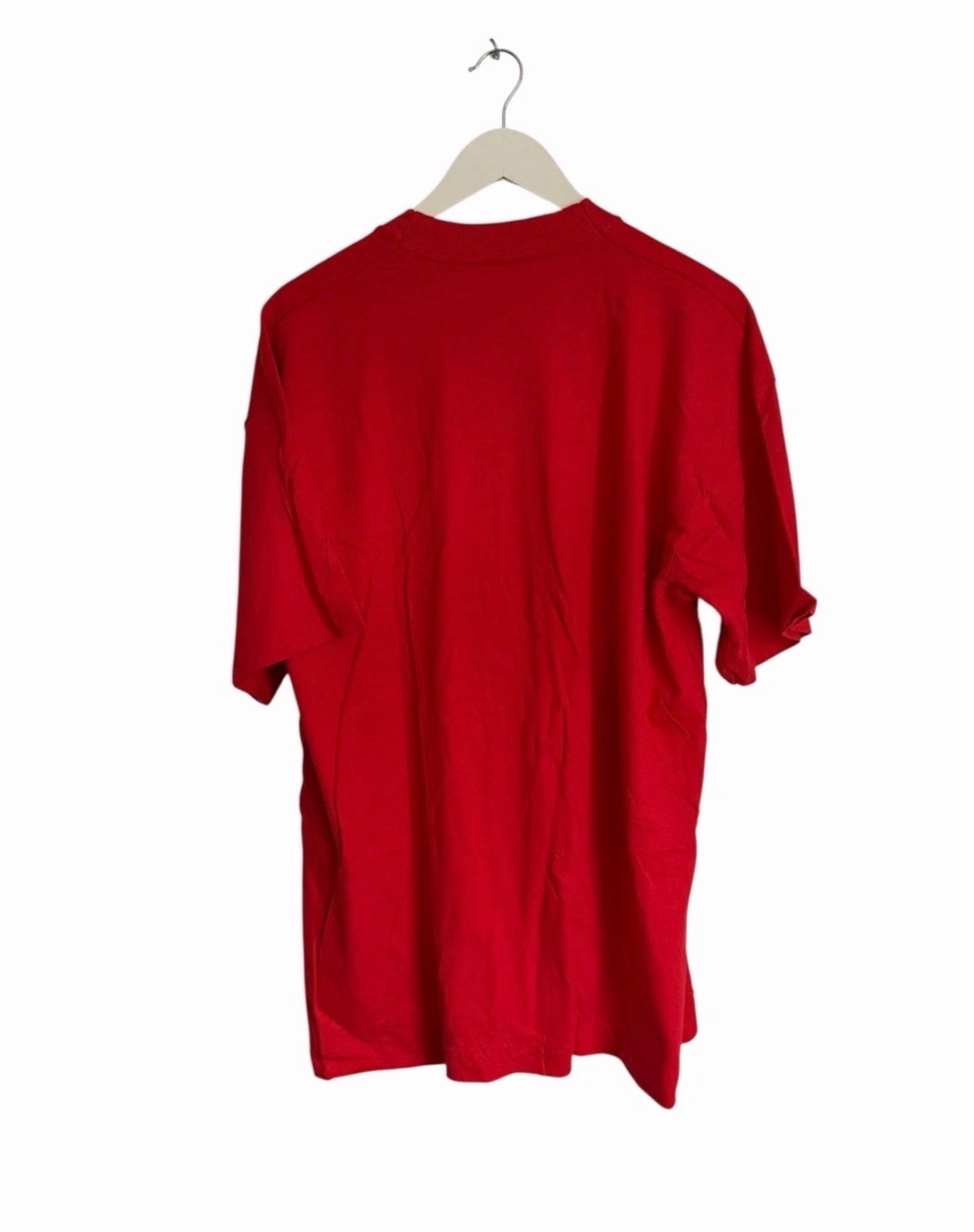 Vintage Fruit Of The Loom Single Stitch T Shirt Logo Front New Size M Red USA