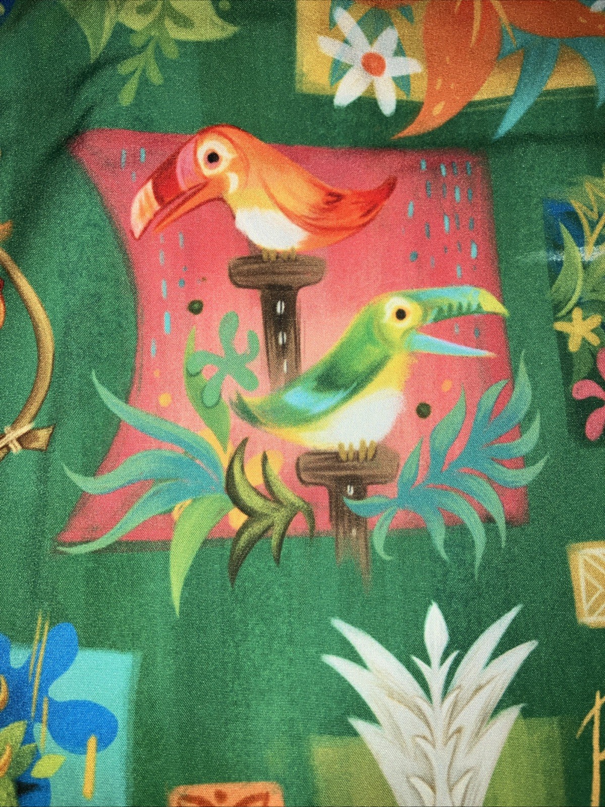 NWT New Mens LARGE Disney Parks RSVLT Enchanted Tiki Room Button Down Shirt