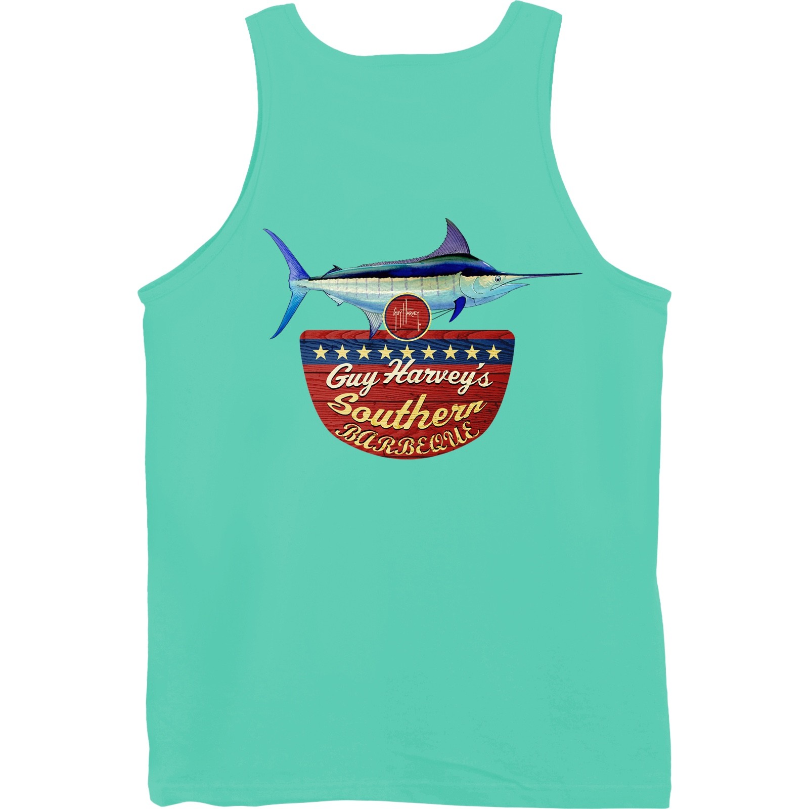 Guy Harvey Southern Fish Boat Beach Tank Top…Pick Size..Celadon.New W/Tags