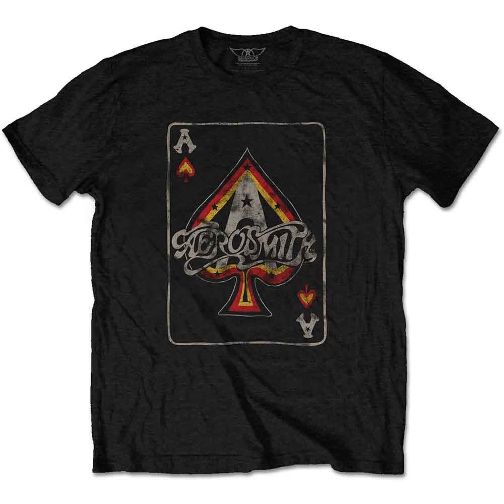 New Aerosmith Unisex Licensed T-Shirt: Ace Various Sizes (Black)