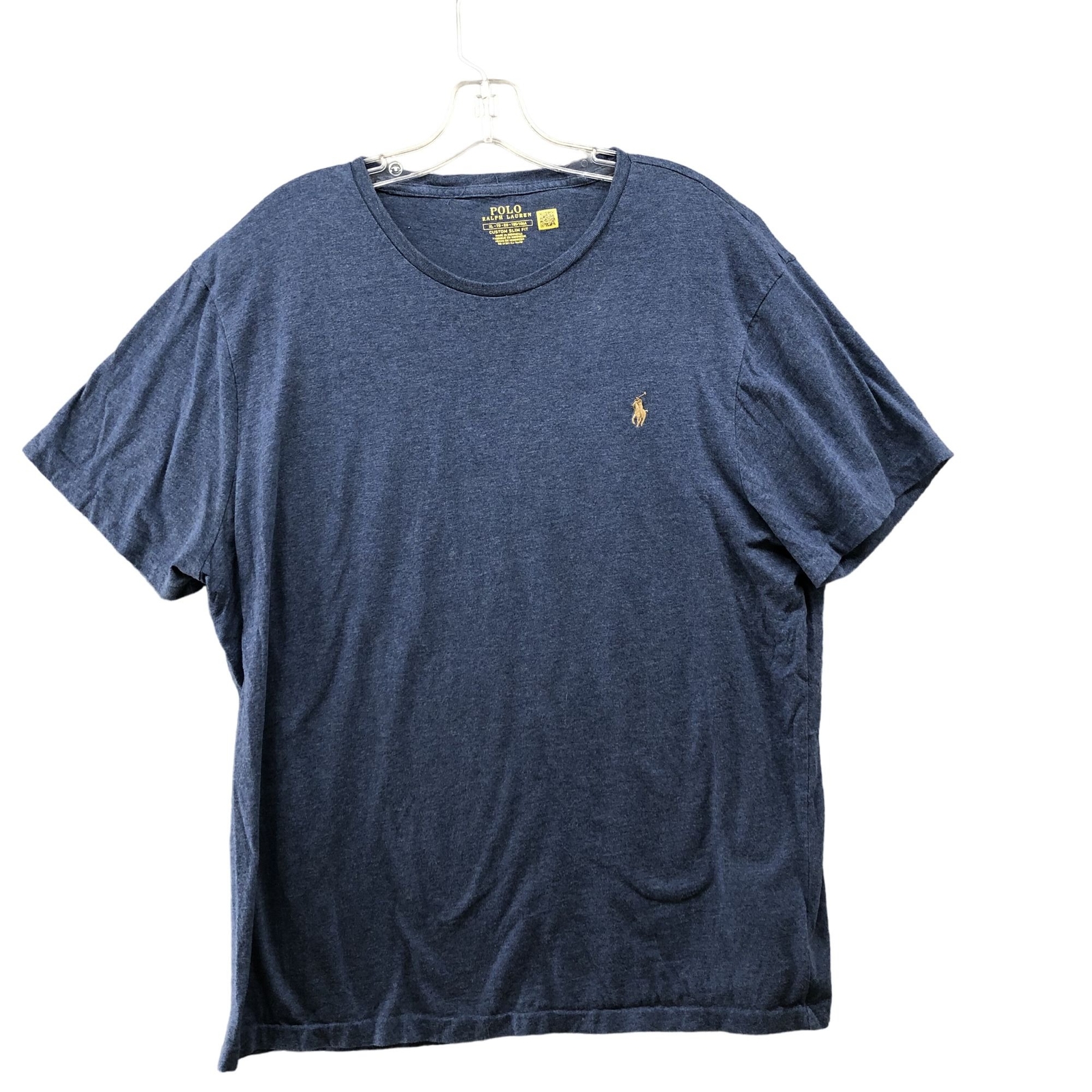 Polo Ralph Lauren Classic Slim Fit T Shirt Mens XL Blue Short Sleeve Pony Logo