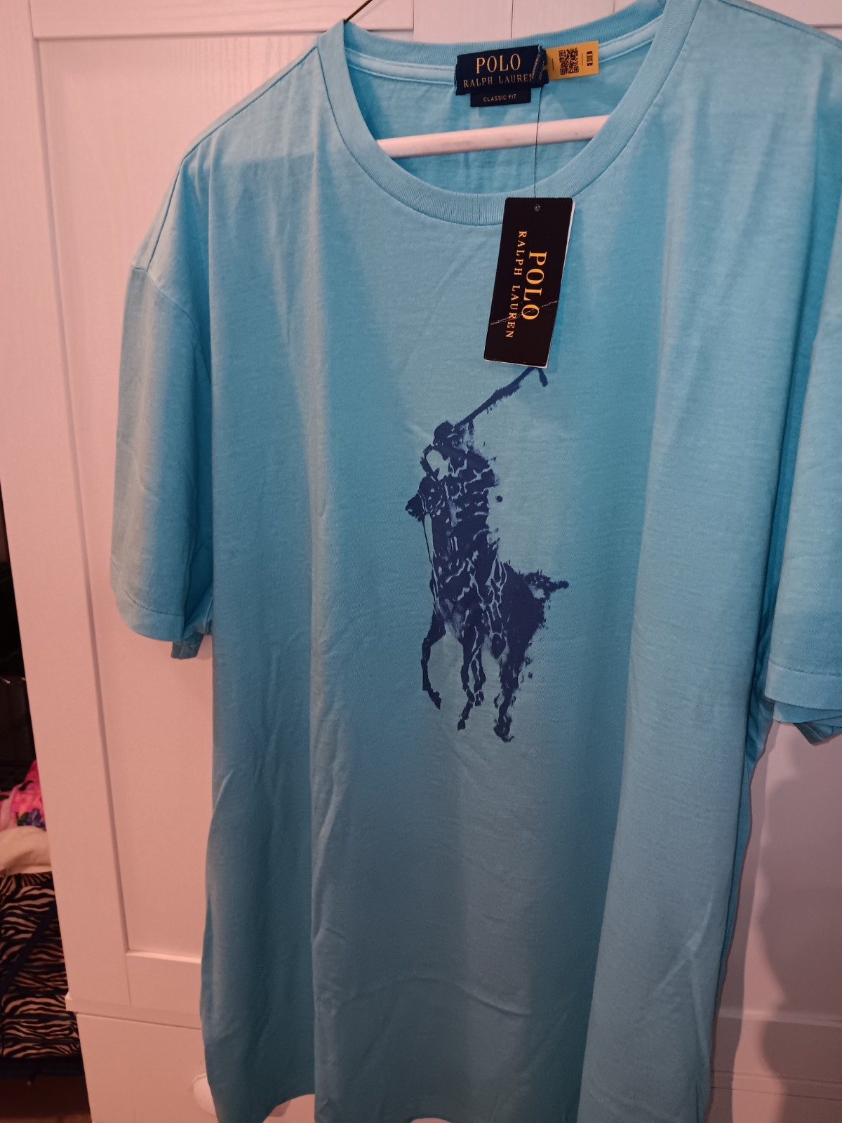 POLO RALPH LAUREN MEN S/S BLUE T-SHIRT W/ POLO/PONY LOGO 100% COTTON XXL $65 NWT