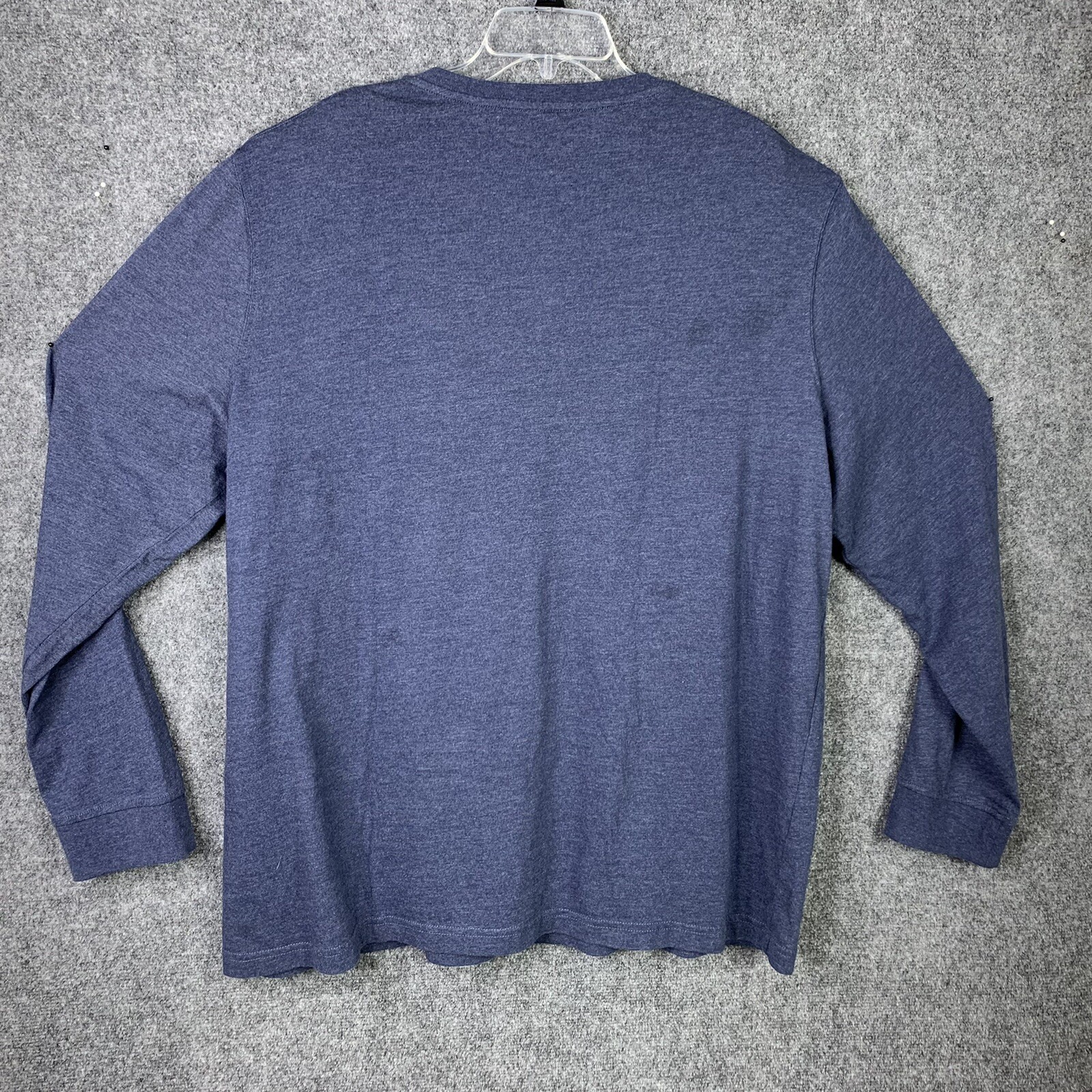 Croft & Barrow Easy Care Henley Long Sleeve Knit Top Men XXL Blue