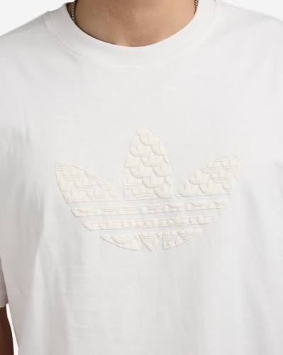AUTHENTIC ADIDAS Q12 MONOGRAM 100% COTTON WHITE T SHIRT JP4415