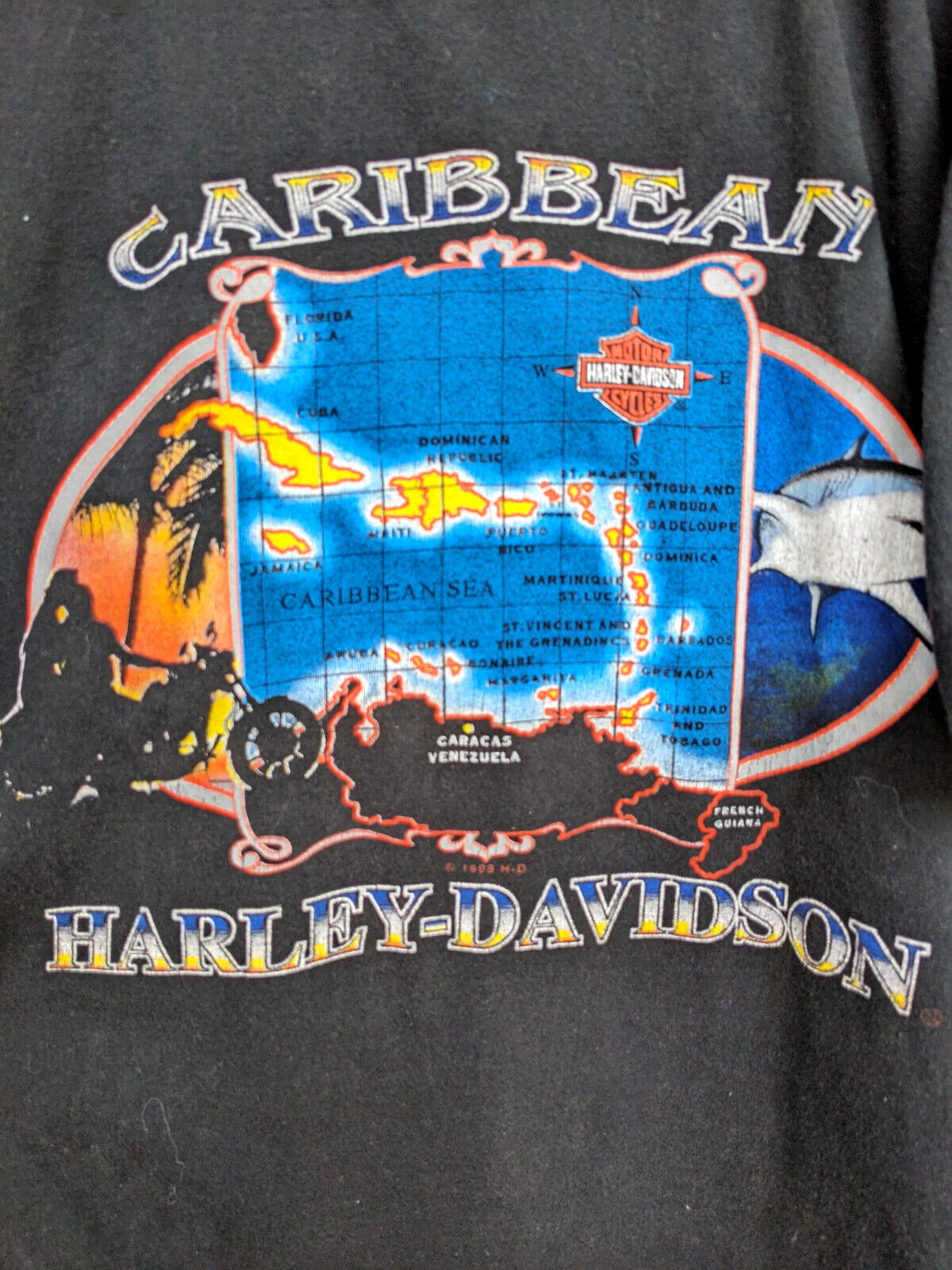 Vintage Harley St. Maarten N.A. Black Carribean Islands Shirt – M