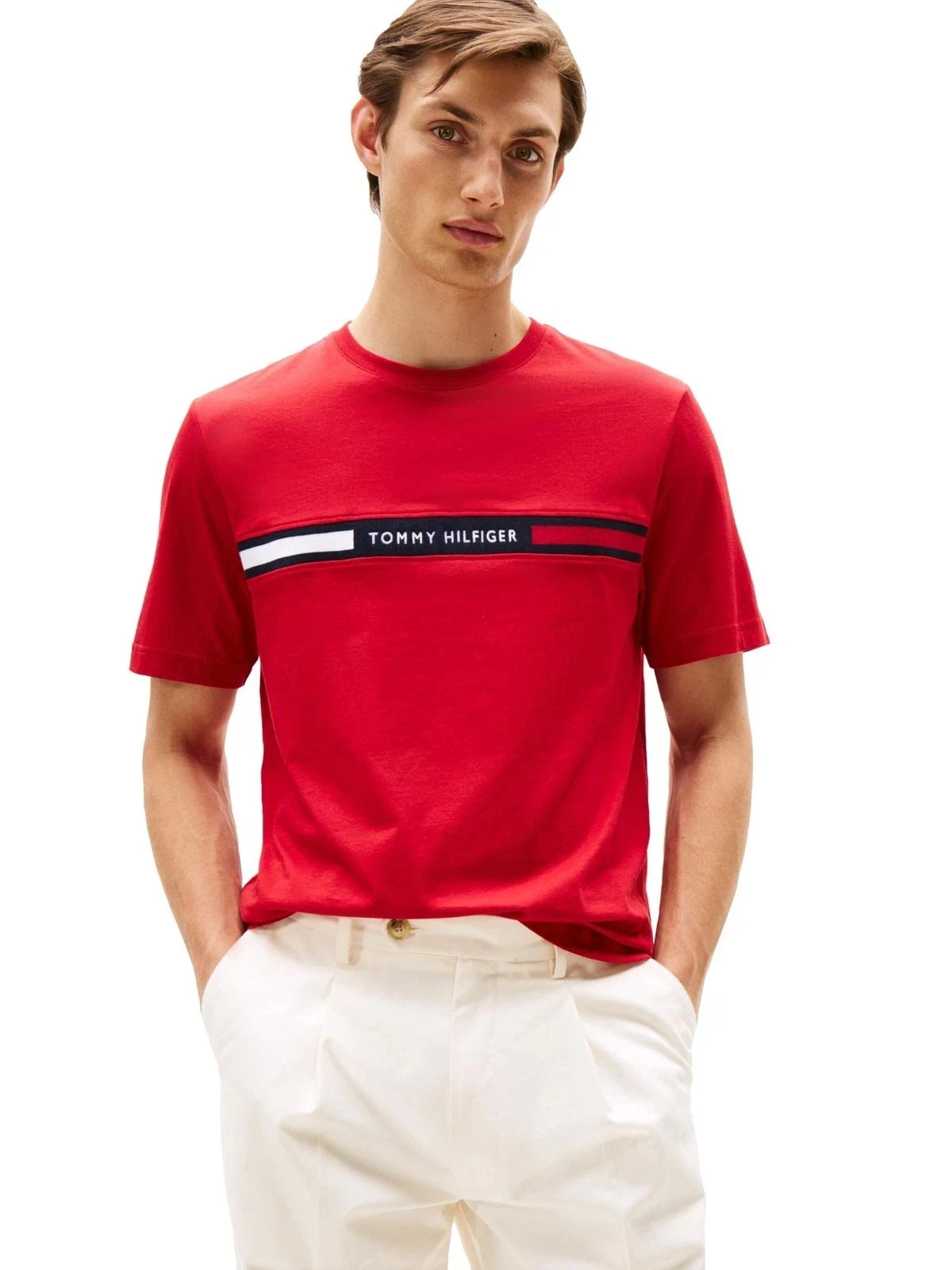 Tommy Hilfiger Men’s Big & Tall Chest Insert Short Sleeve T-Shirt RED 3XLT NWT