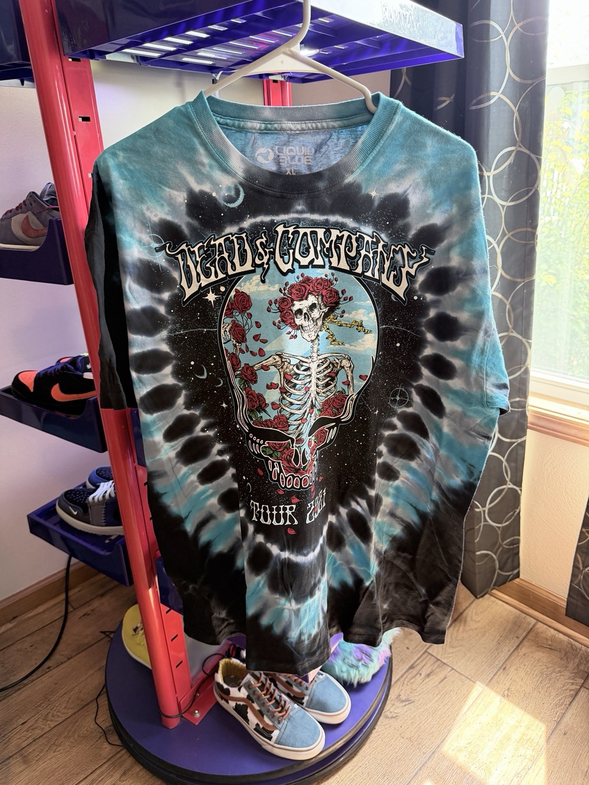 Grateful Dead & Company Liquid Blue 2021 Tour T Shirt Size XL Blue Black Tie Dye