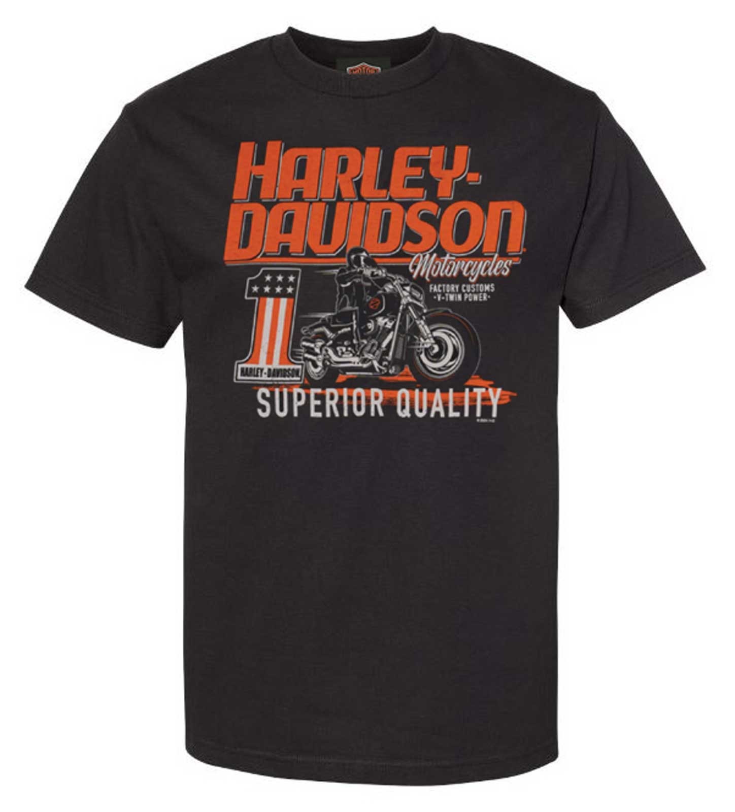 Harley-Davidson Men’s Pacesetter Short Sleeve Crew-Neck Cotton T-Shirt, Black