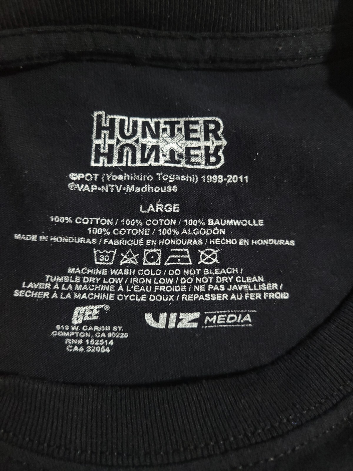 Hunter X Hunter Gon Men Large Anime Graphic Black Green Short Sleeve Shirt L218