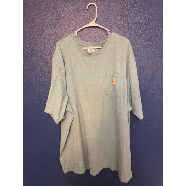 Carhart Men 3XL Loose Fit Pocket T-Shirt Sage Green Short Sleeve Workwear T (C)