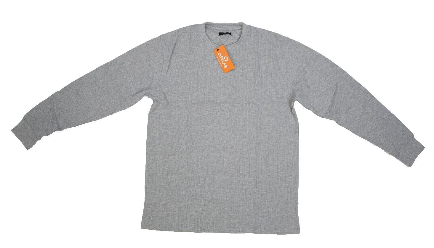 City Lab Classic Waffle Thermal Long Sleeve Heather Gray Shirt Mens XL