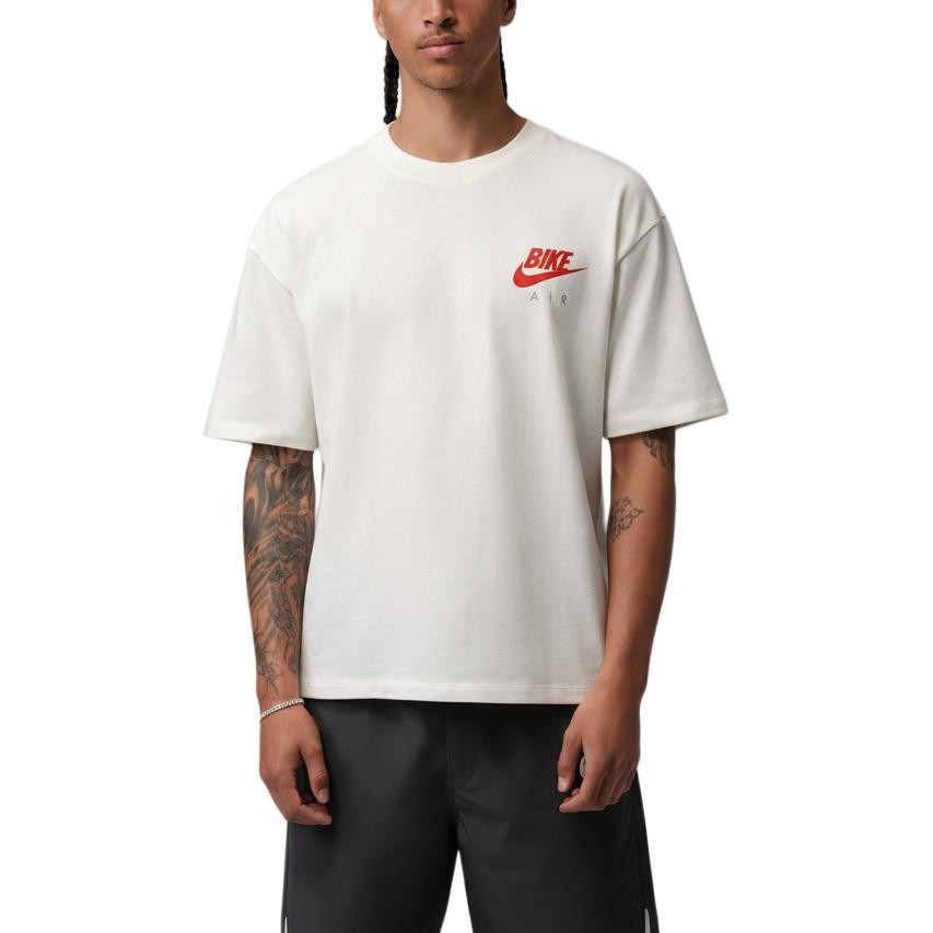 Nike T Shirts Men’s White Crew Neck Moderate IQ8148-133 Size