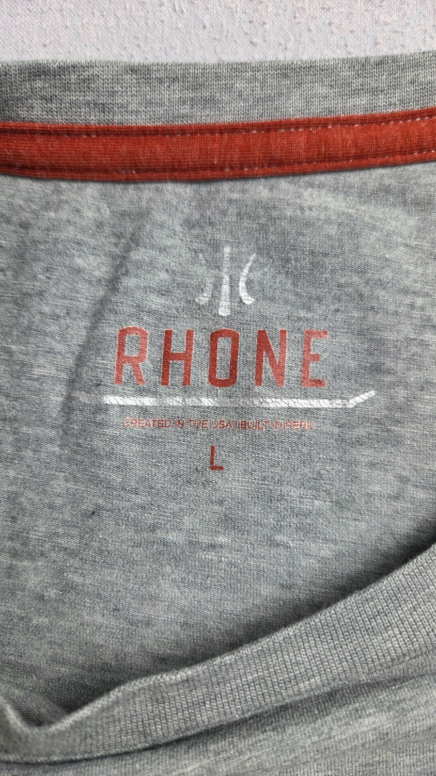 Rhone T-Shirt Mens Large Gray Lightweight Performance Short Sleeve Comfort