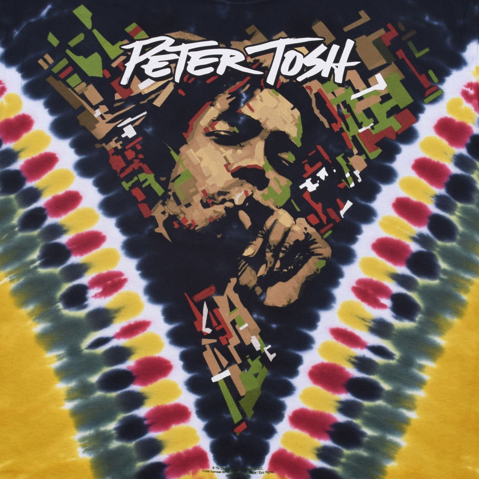 PETER TOSH-GOLDEN V-TIE DYE T-SHIRT M,L,XL,XXL WAILERS-REGGAE-Legalize It