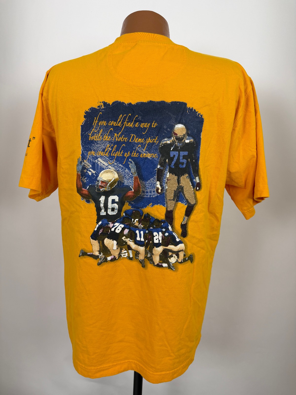 Vintage 2005 Notre Dame Football Shirt Medium College The Spirit Lives Pro Edge