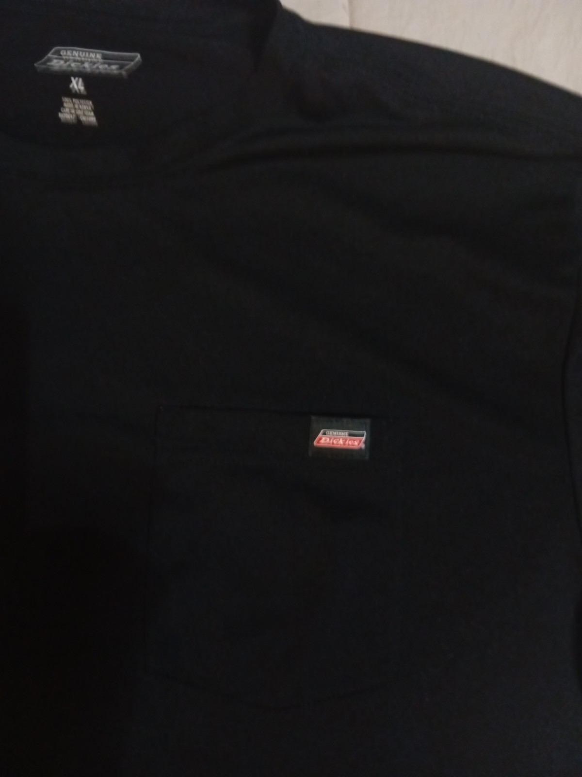 Men’s Dickies Short Sleeve Active/Workwear Pocket Tee.Black XL Crewneck