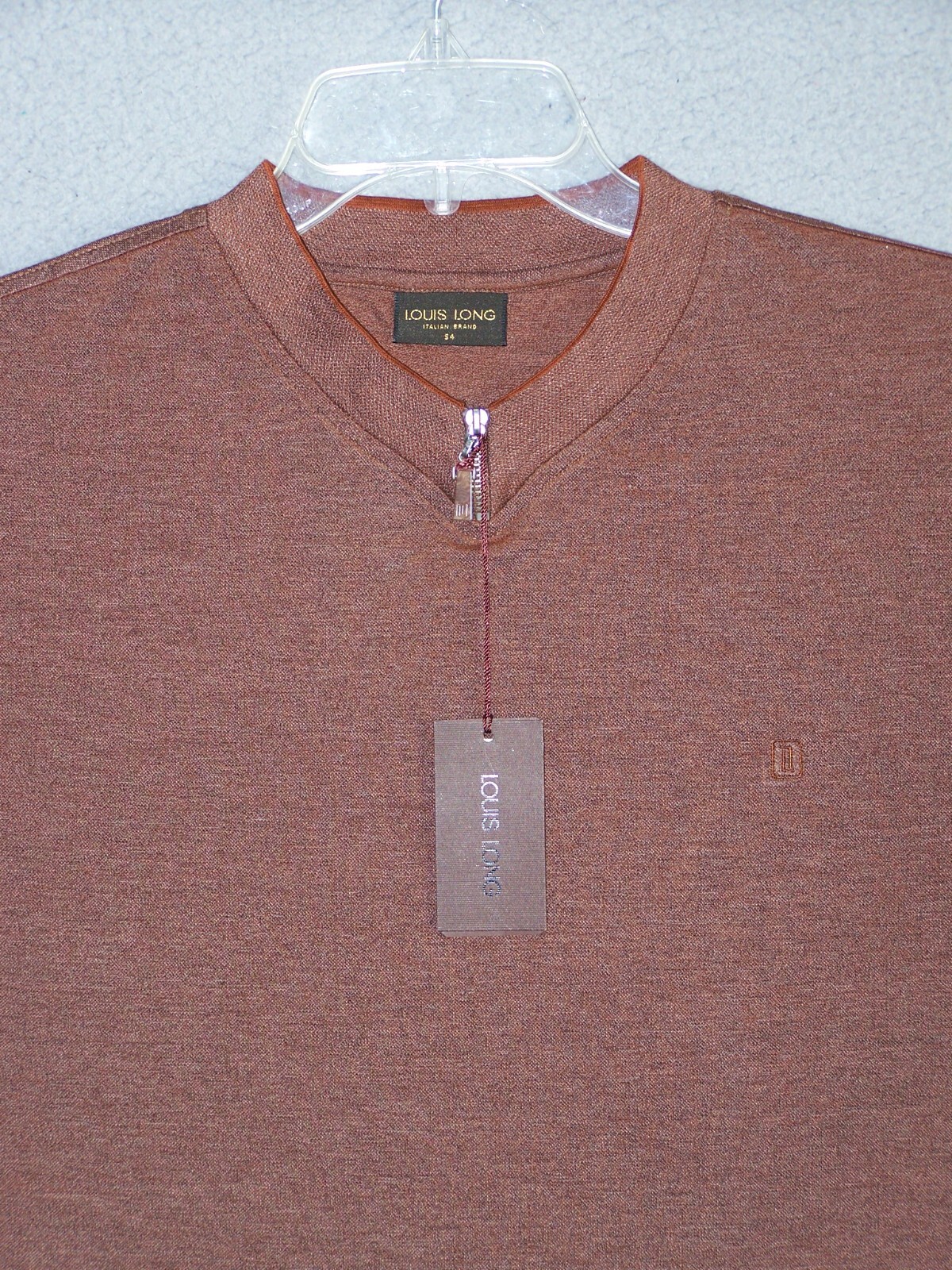 LOUIS LONG Shirt Adult XXL 2XL 54 Brown Italian Brand Classic Designer Italy Men