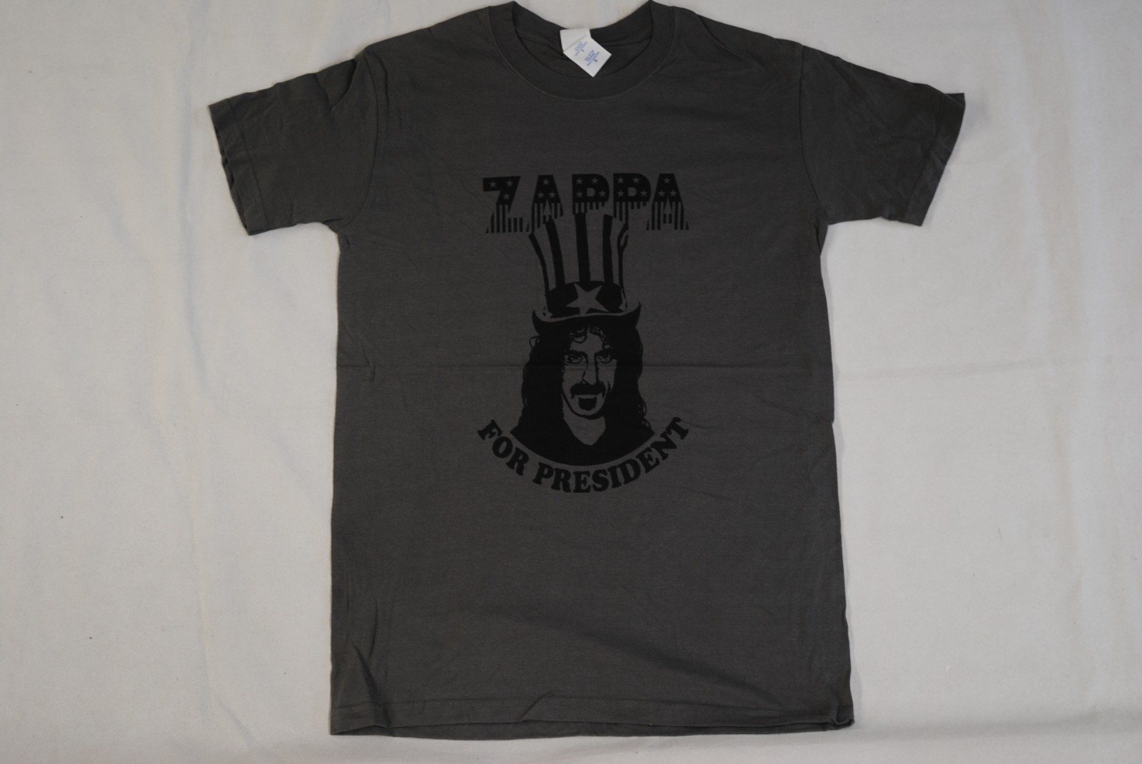 FRANK ZAPPA President T-Shirt New OFFICIAL Gray Cotton Crew Neck S/M 2010-2019