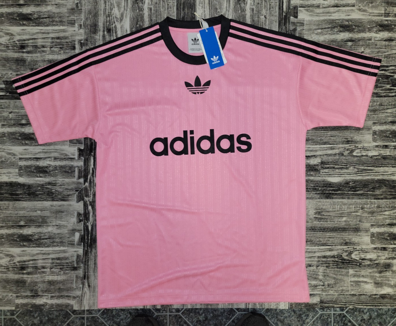RARE! NEW MEN’S ADIDAS ORIGINALS TREFOIL POLY TEE SHIRT ~SIZE XL #JW37 PINK
