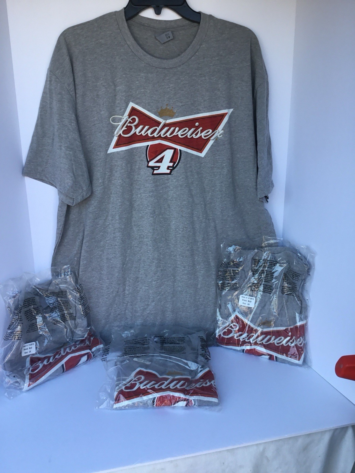Budweiser T Shirt Grey With Logo By Next Level Apparel NWT Mens XXL