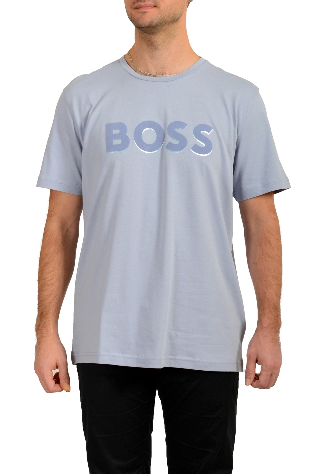 Hugo Boss Men’s “Tee 3_99” Blue Logo Print Short Sleeve T-Shirt US 2XL IT 56