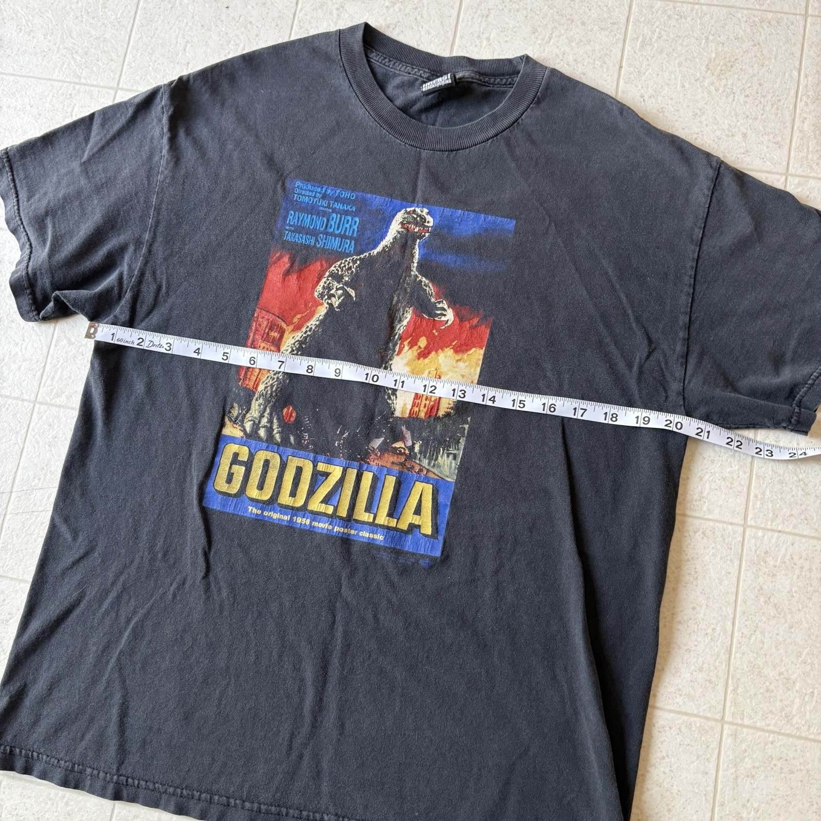 Vtg 1990s Impact Merchandising Godzilla T Shirt Men’s Large Black Kaiju Merch