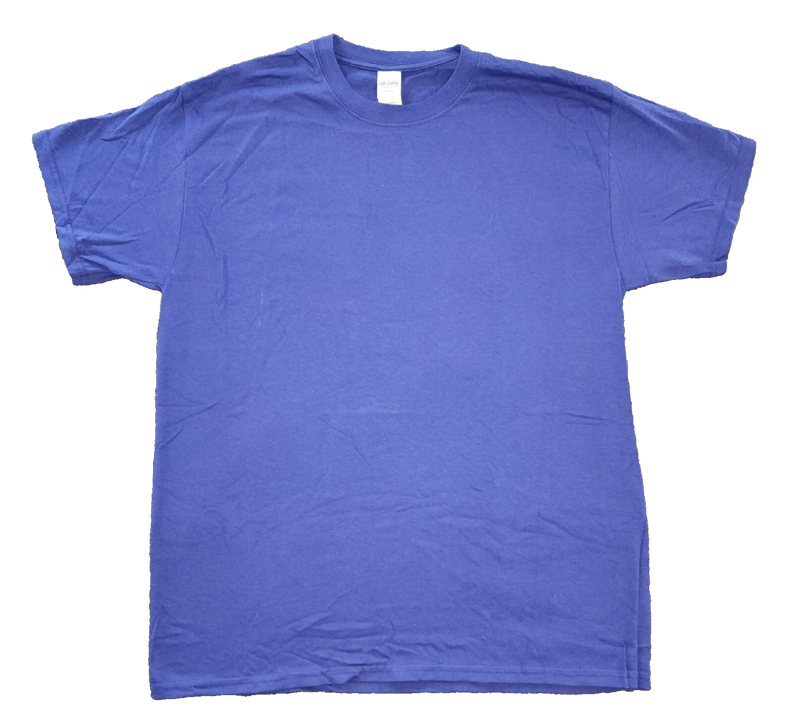Gildan Adult Purple Blue Pre-Shrunk Heavy Cotton Crew Neck T-Shirt Size L