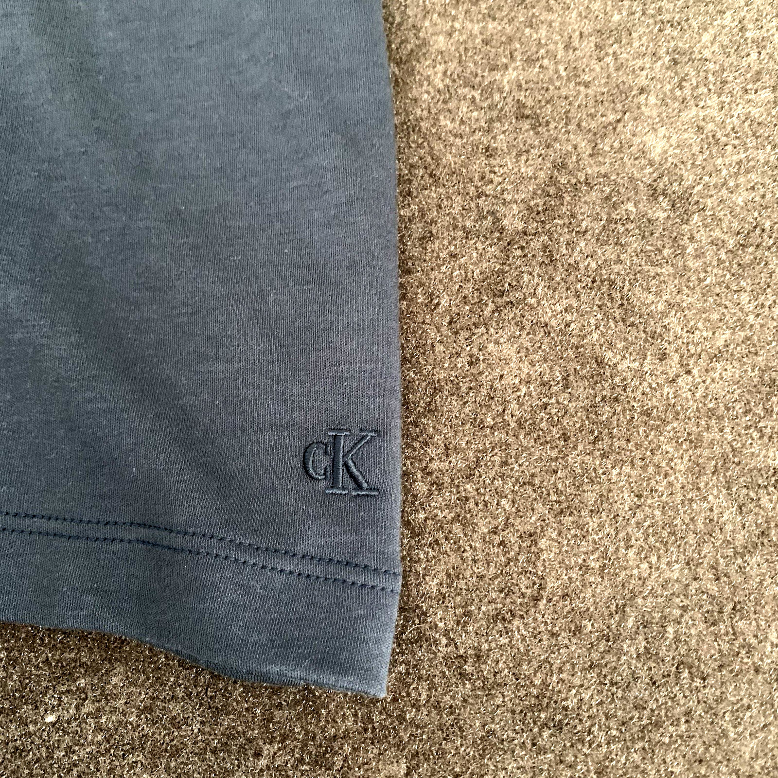 Calvin Klein Mens XL Short-Sleeve Supima Cotton Soft Interlock T-Shirt Ink Blue