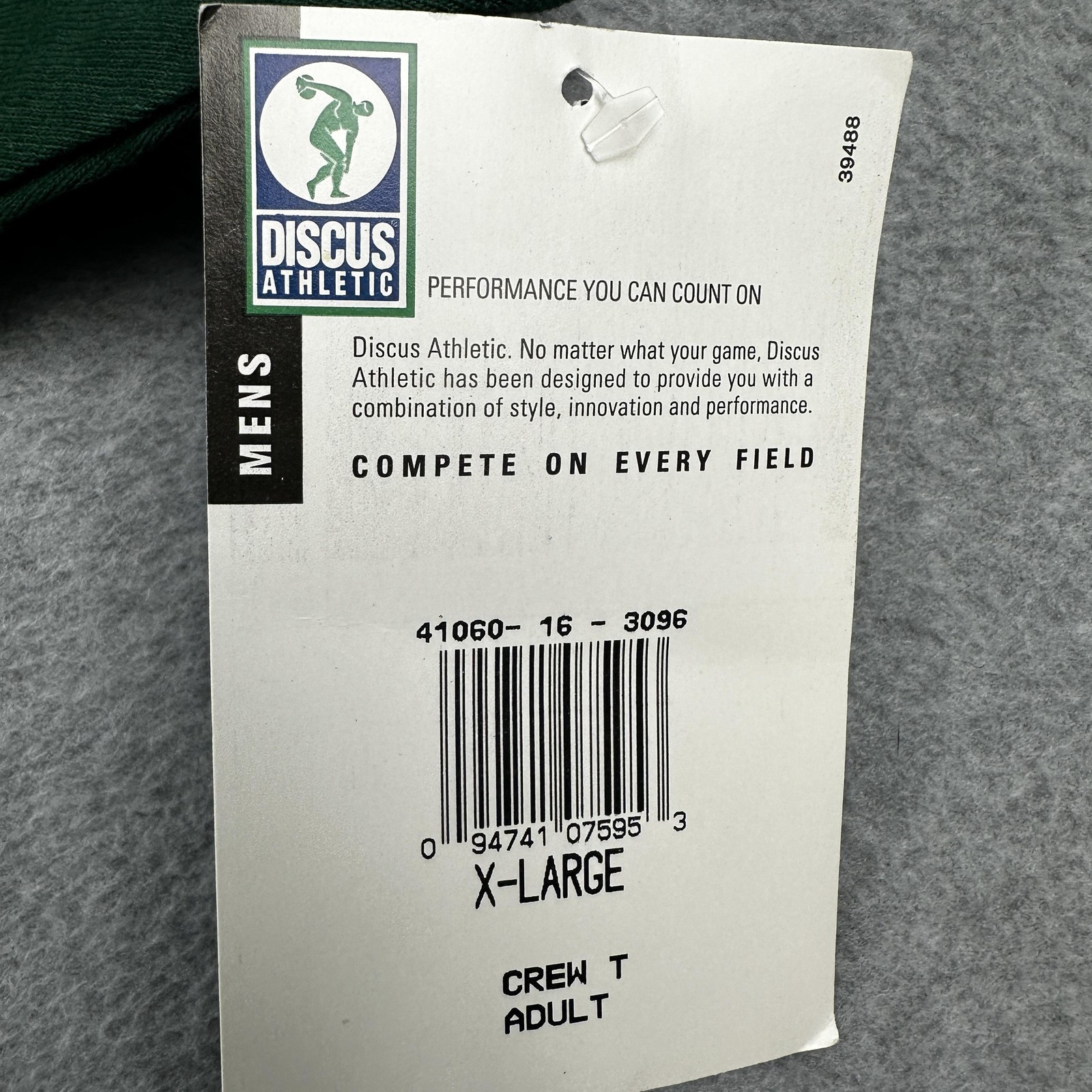 Vintage Discus Athletic Shirt Mens XL Green Cotton Crew Neck Blank Tee 90s