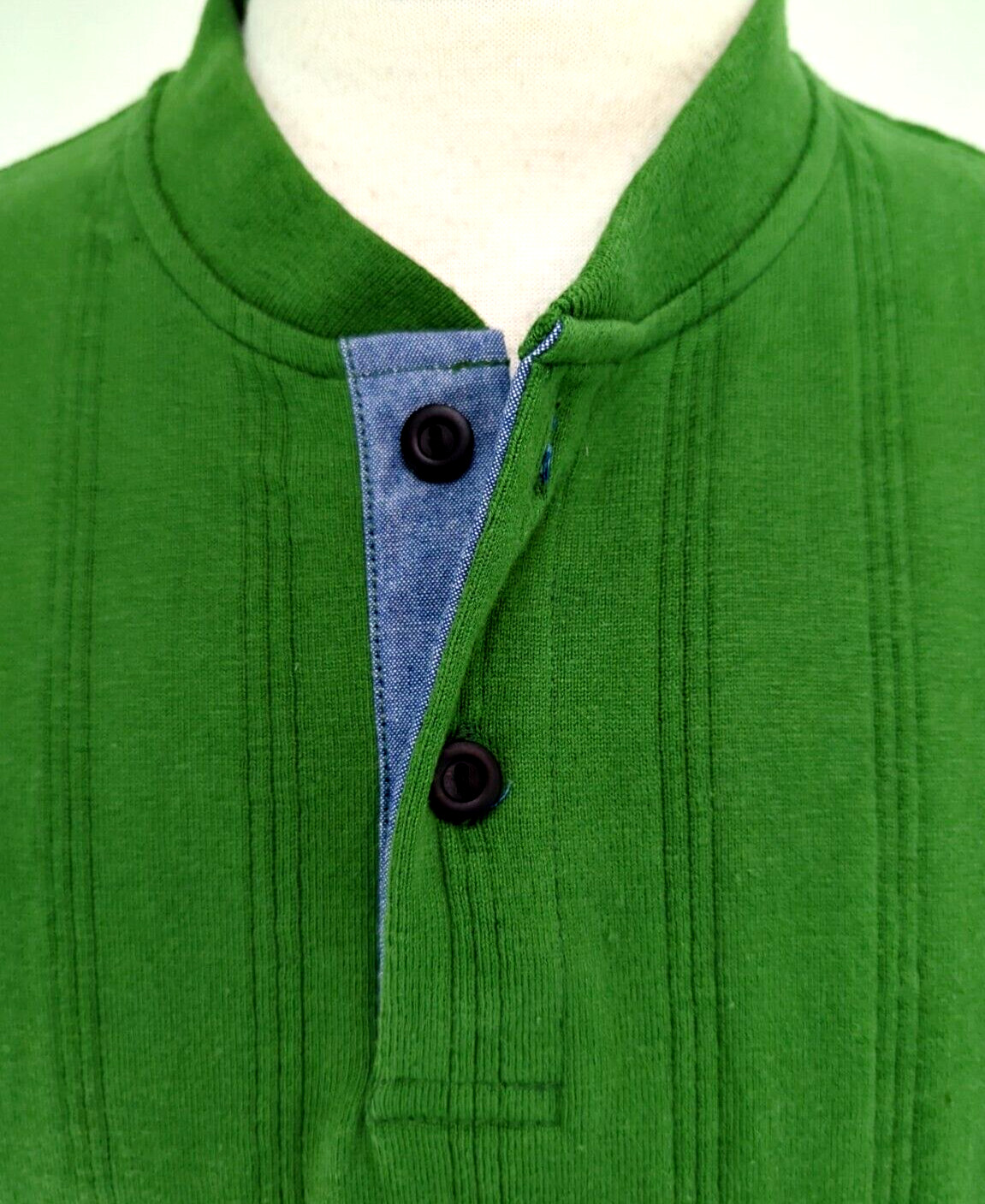VTG 80s 90s COLUMBIAKNIT Henley T-Shirt Men’s Size M Green Ribbed USA MADE ~NEW*