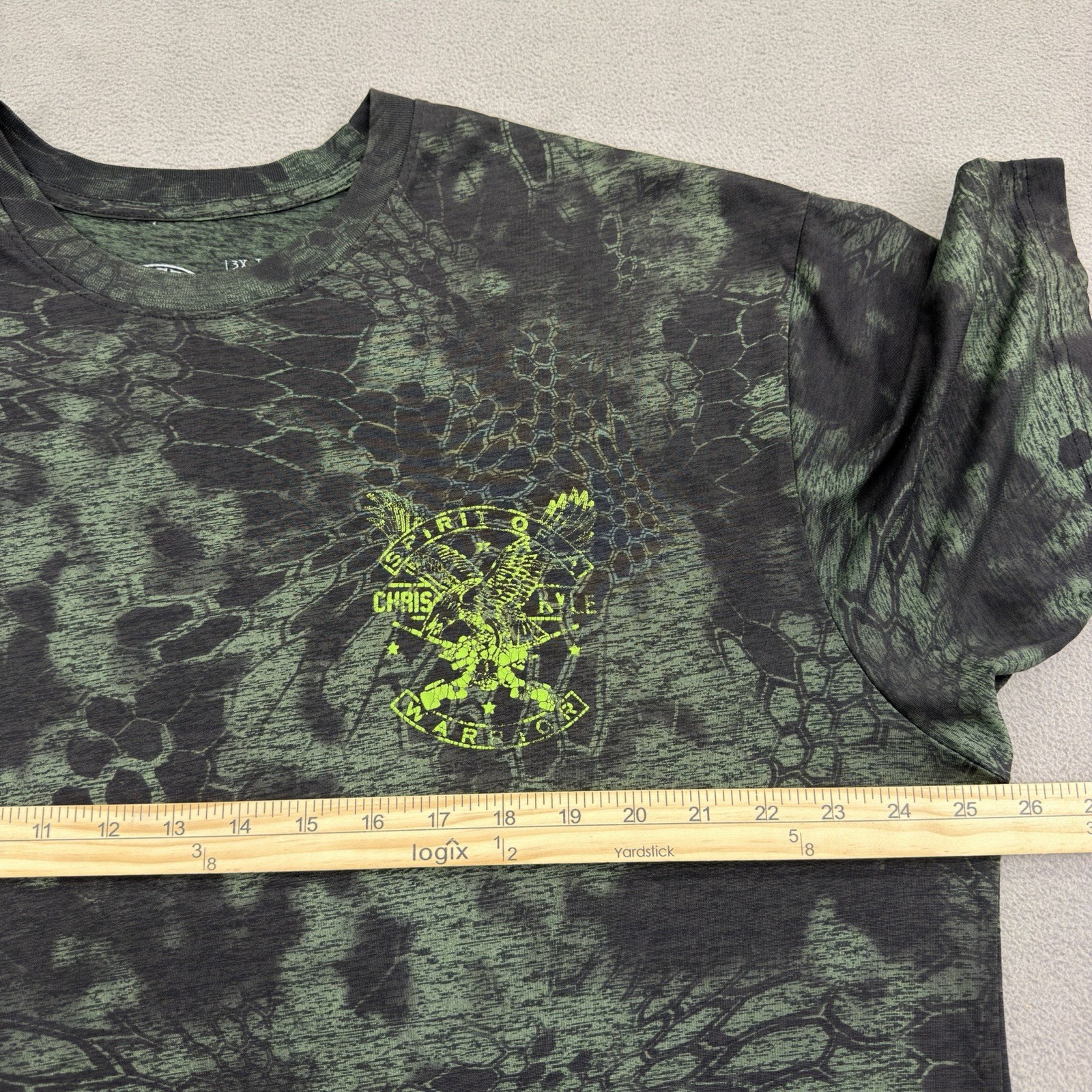 Affliction Chris Kyle American Sniper Shirt 3XL Green Camo Warrior Eagle Skull