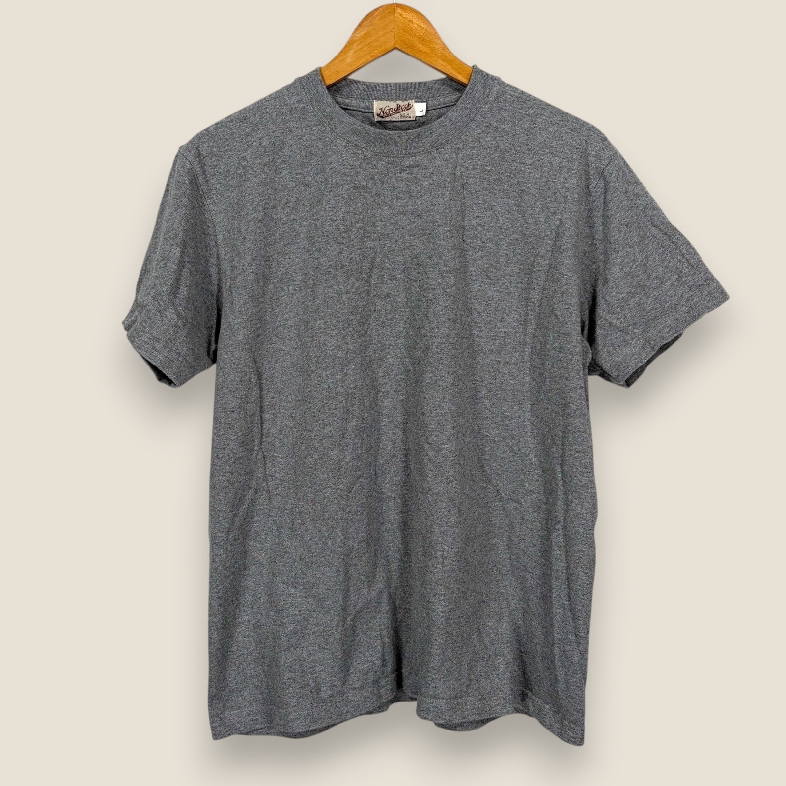 Non Stock T Shirt Mens Large Gray USA Cotton Short Sleeve Crew Neck Heritage