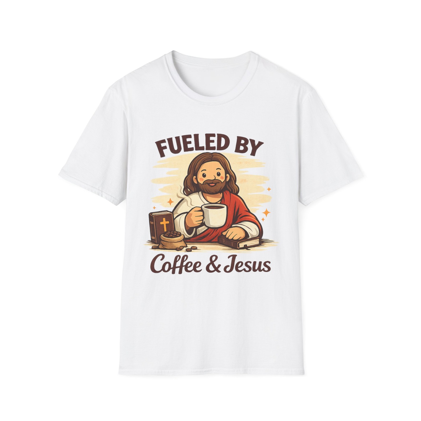 Fueled by Coffee and Jesus T-Shirt Christian Humor, Religious Tee