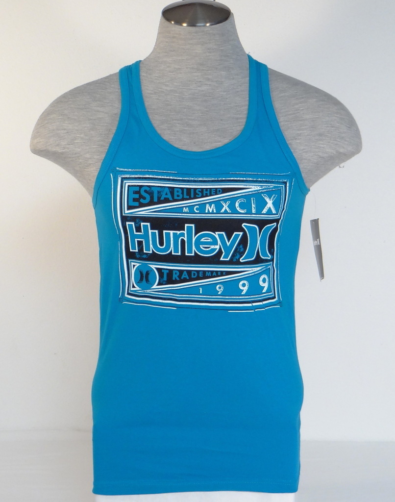 Hurley Signature Premium Fit Blue Tank Muscle Shirt Mens NWT