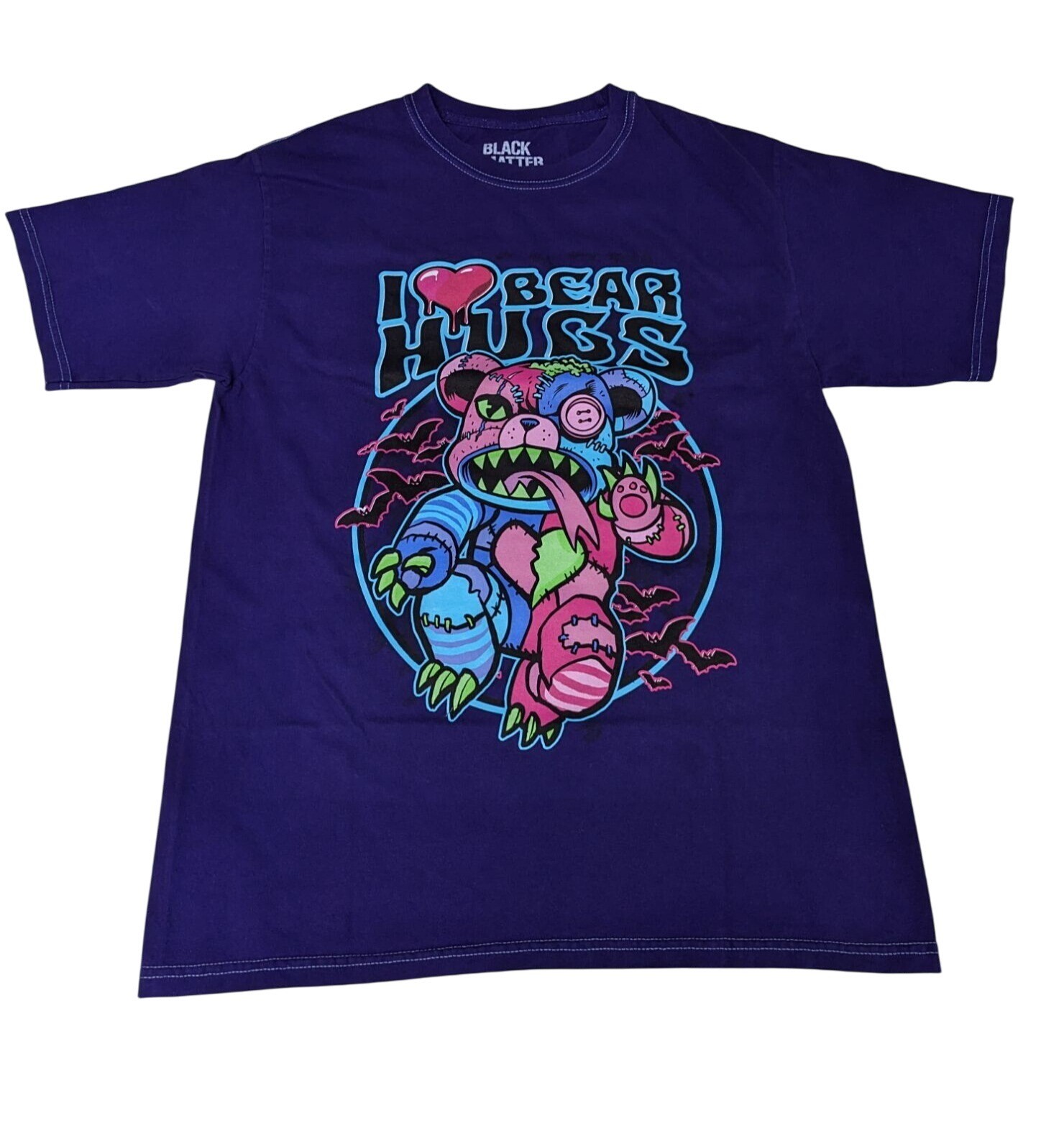 Black Matter Graphic Bear Hugs T Shirt Horror Bear Streetwear Festival Medium