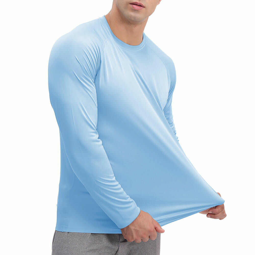 Mens Outdoor Sun Block T-Shirt UPF50+ Hiking Fishing Skin Protection UV Tee Tops