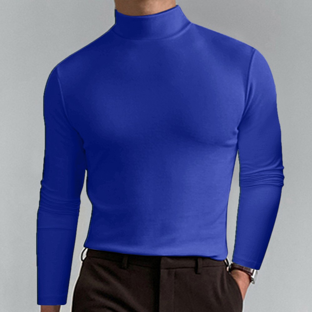 Mens High Neck Long Sleeve T Shirt Polo Tops Baselayer Turtle Winter Warm Jumper