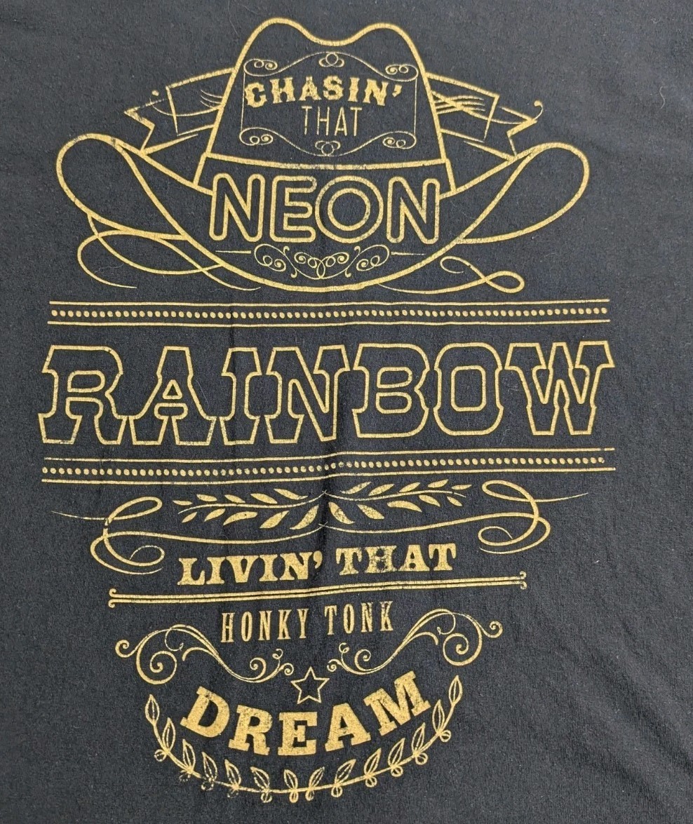 Alan Jackson Chasin’ That Neon Rainbow Black T-Shirt XL Country Music